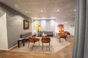 Vänterum på Aqua Dental Danderyd.